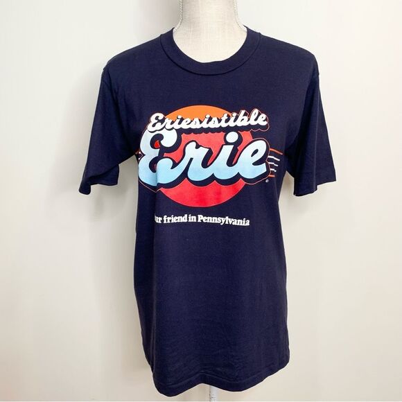 VTG Gulf Coast Sportswear Erie Pennsylvania Graphic Single Stitch T Shirt M - Picture 1 of 11